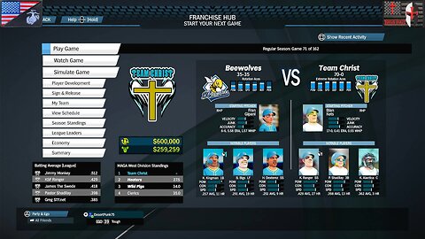Based Sportsball 2025: Regular Season - Game #71 [Team Christ vs. Beewolves]