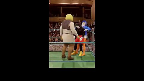 Shrek Double Chokeslam Donald Duck Mickey Mouse