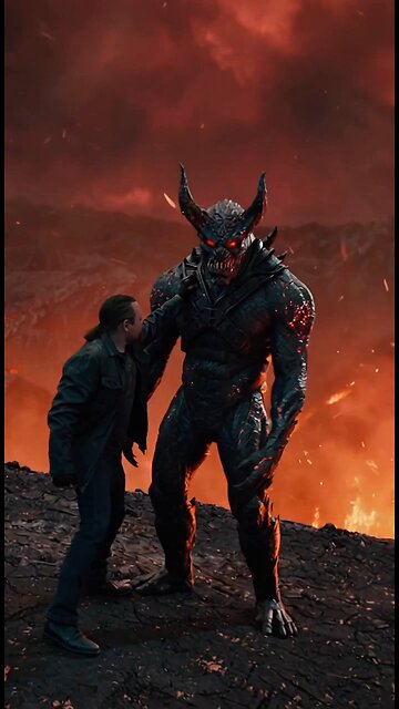 Russell Blade throws the red eyed monster into Hell