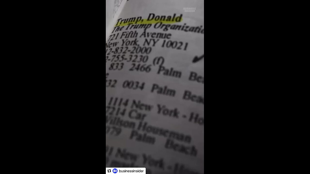 BUSINESS INSIDER found JEFFREY EPSTEIN's 1990's ADDRESS BOOK, which included DONALD TRUMP'S INFO