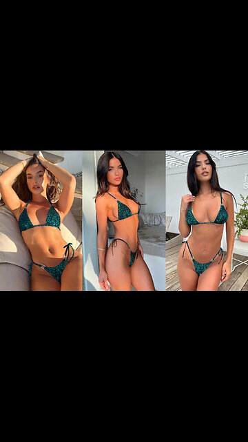 Thong Bikini Set for Women, Halter String Bikini, Cheeky Two Piece Swimsuit Adjustable