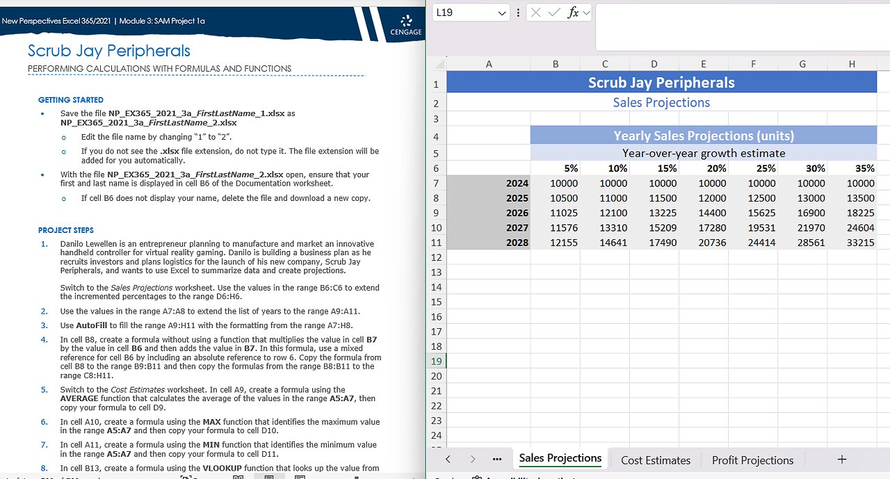 New Perspectives Excel 365/2021 | Module 3: SAM Project 1a | Scrub Jay Peripherals (Full 2025)