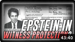 Stage Jeffrey Epstein's Death To Put Him In A Secret Witness Protection Program