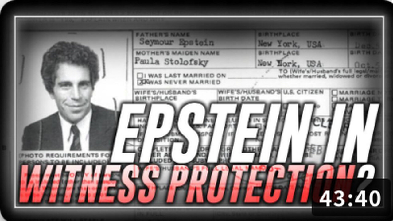 Stage Jeffrey Epstein's Death To Put Him In A Secret Witness Protection Program