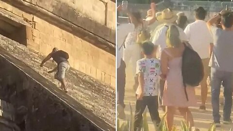 German tourist attacked by locals after climbing Mayan temple in Mexico
