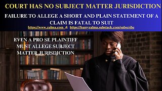 Court Has No Subject Matter Jurisdiction