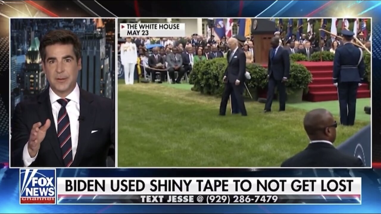 Biden’s staff used fluorescent tape on floors to guide him around rooms