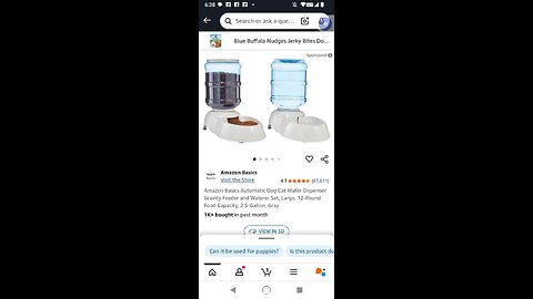 Amazon Basics Automatic Dog Cat Water Dispenser & Feeder, Large, 12-Pound
