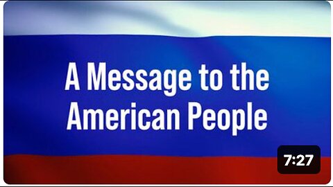 "Greg Reese's Message to the American People"