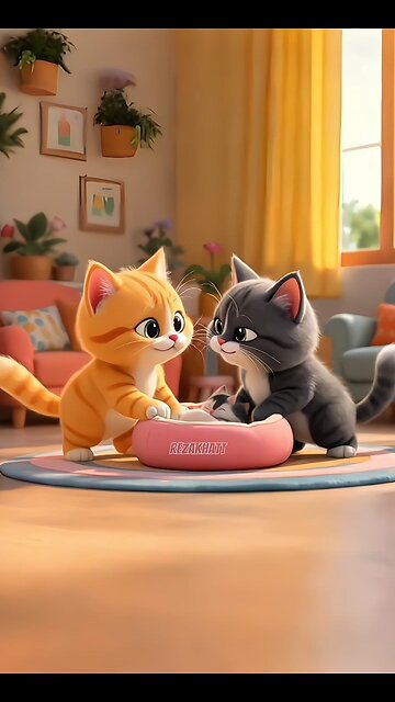 These two cats are fighting over the tiniest bed ever