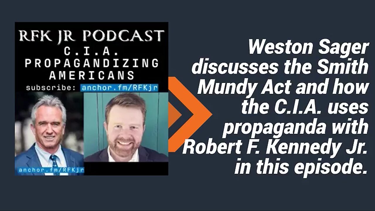 RFK Jr. & Weston Sager conversation: Act and how the C.I.A. propagandizing Americans