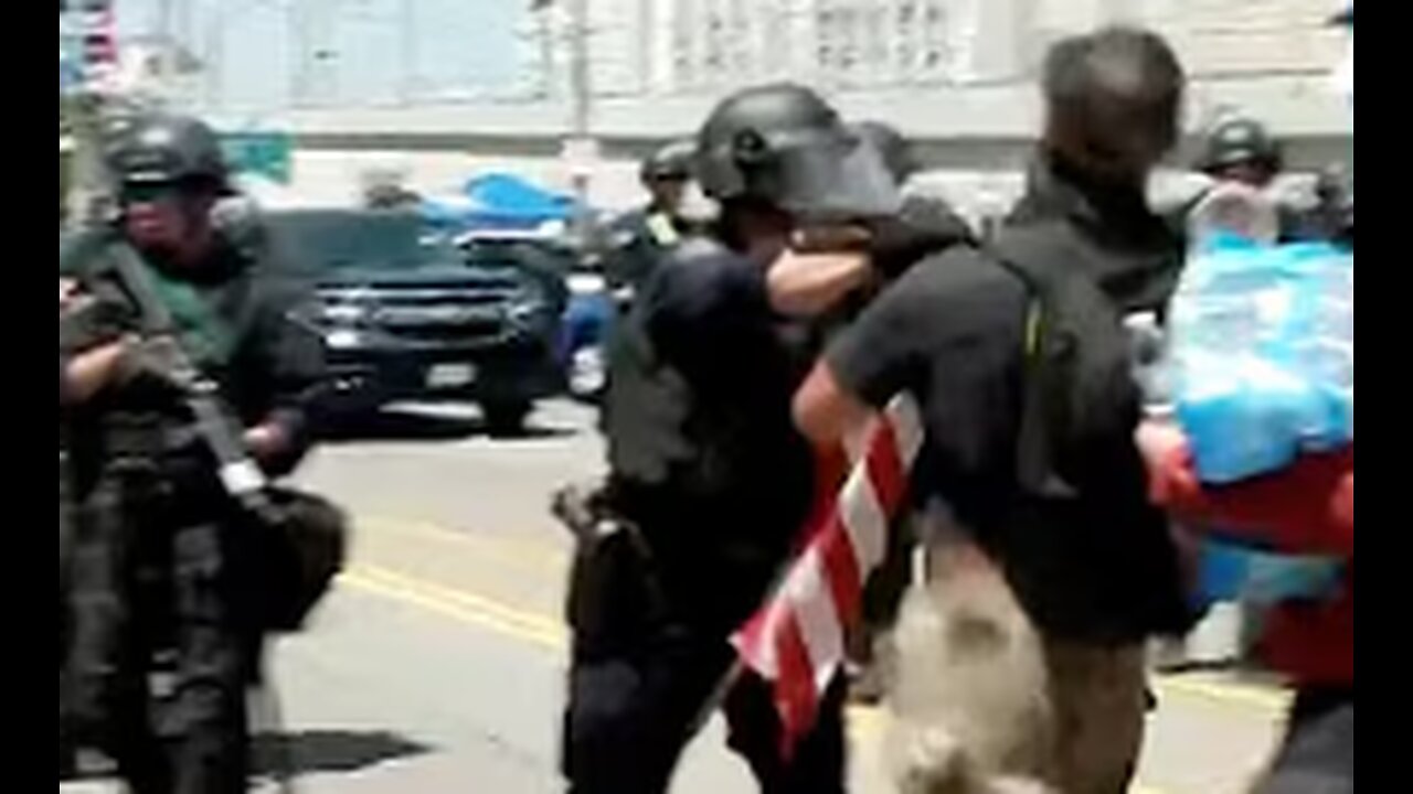 SHOCK MOMENT: Face-Off Between Anti-ICE Demonstrator And LAPD Leads To Physical Confrontation
