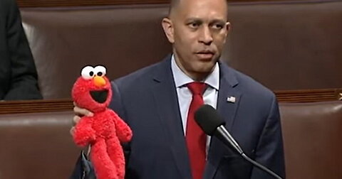 DemoCrat Hakeem Jeffries Brings Stuffed Friend Elmo For Stunt On House Floor