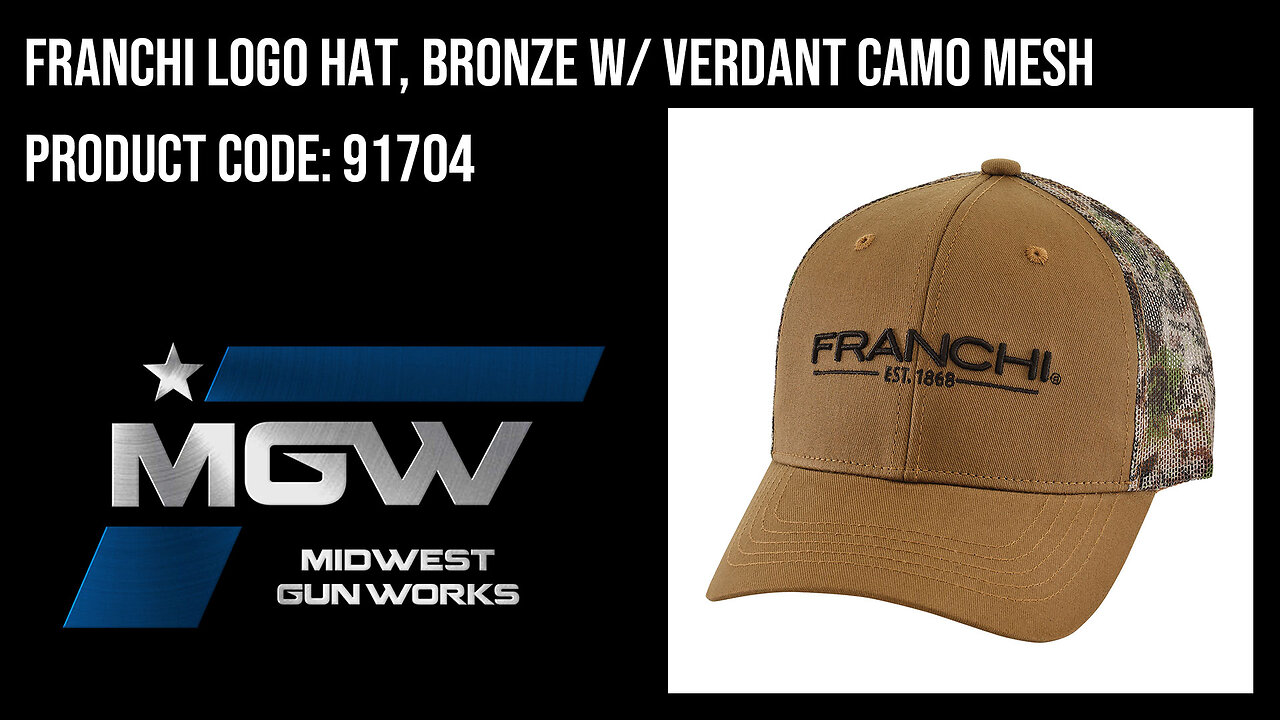 Franchi Logo Hat, Bronze w/ Verdant Camo Mesh - 91704