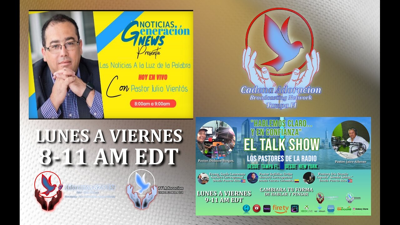 Cadena Adoracion Broadcasting Network Morning Show. Pastor Dickson Burgos Podcasting.