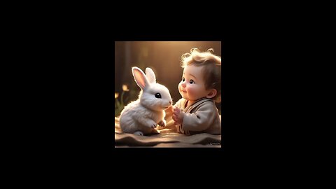 Rabbit saves baby floating in water #RabbitRescue #CuteAnimals #AnimalRescue