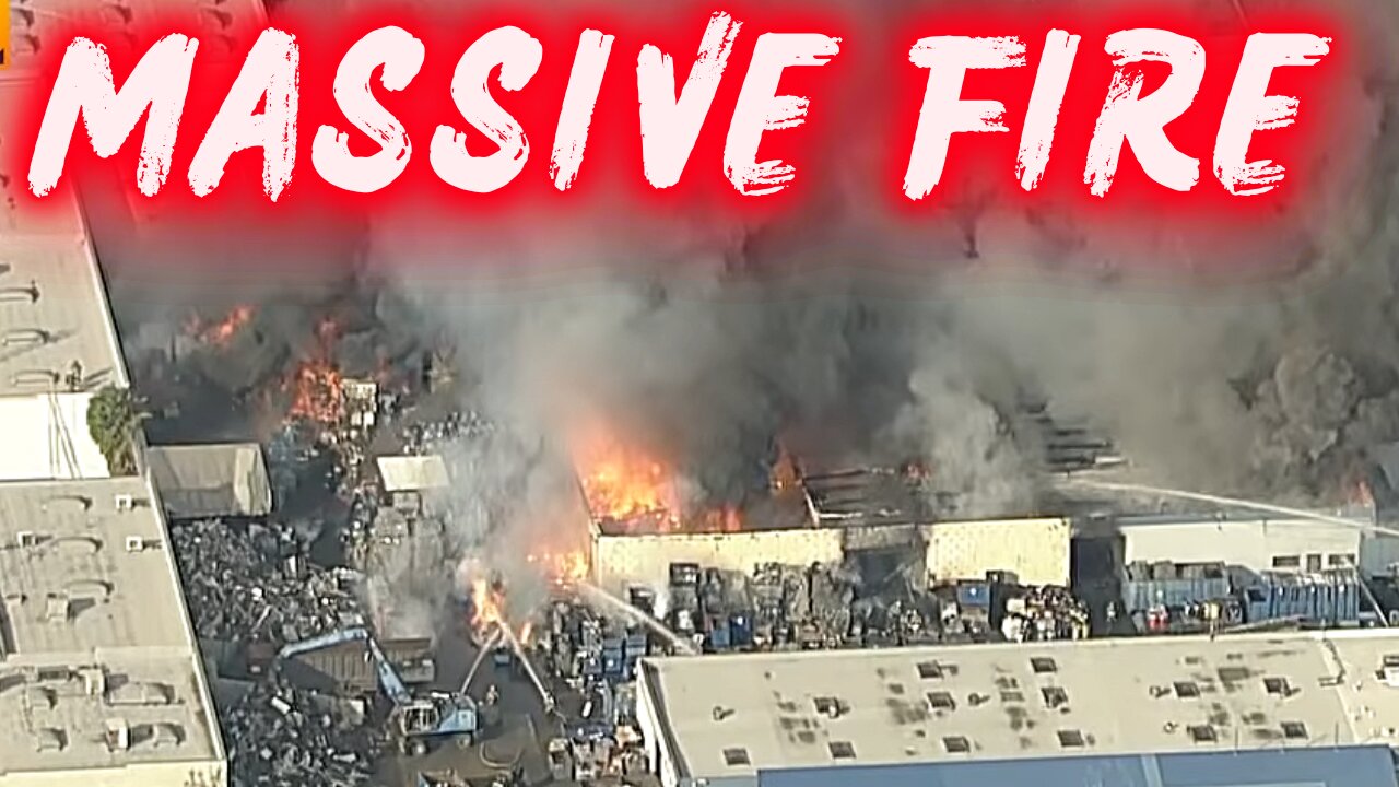 🔥 MASSIVE Commercial Fire Erupts in South El Monte — Propane Tanks & Metal Yard Burning LIVE