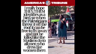 Man dressed as a woman supports people who would kill him for wearing a dress