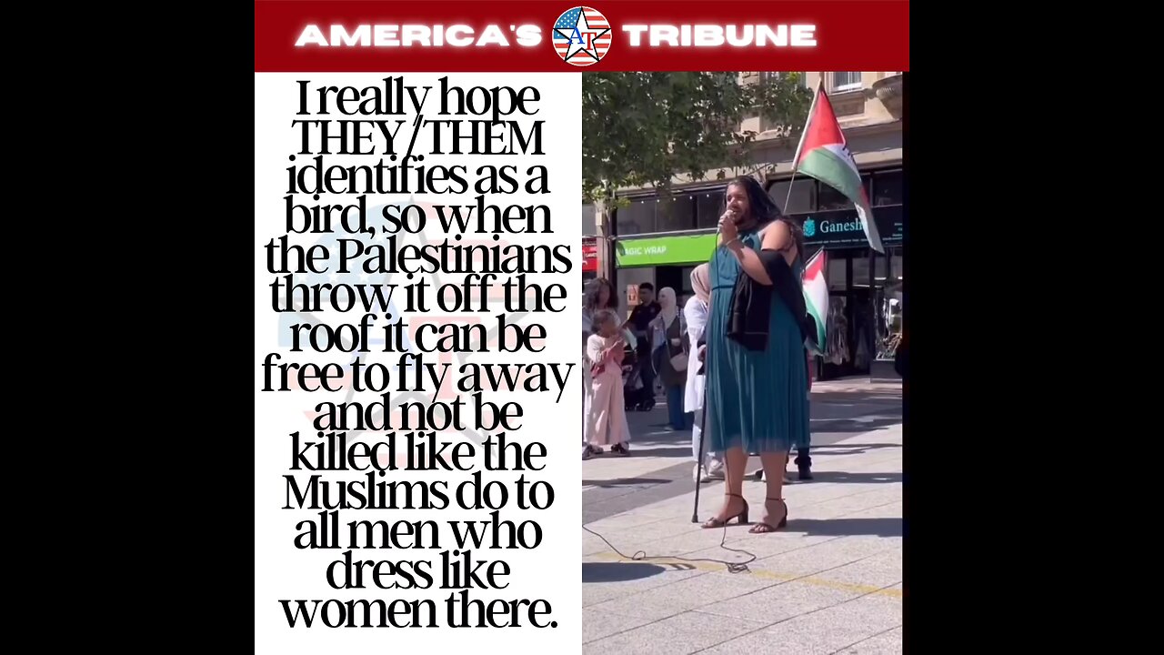 Man dressed as a woman supports people who would kill him for wearing a dress