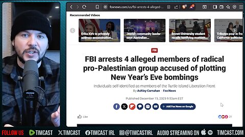 FBI Thwarts New Years TERROR PLOT, Pro Palestine Group Accused | Tim Pool
