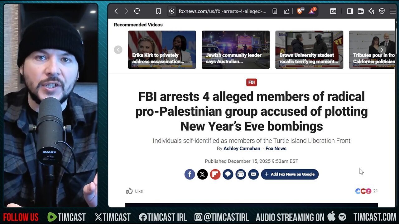 FBI Thwarts New Years TERROR PLOT, Pro Palestine Group Accused | Tim Pool