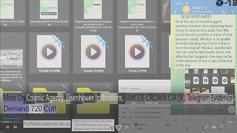 More On Cosmic Agency/Eisenhower Infiltration, SIMCOE CROWN [X]/CIA/rumble/telegram Evidence Demand!