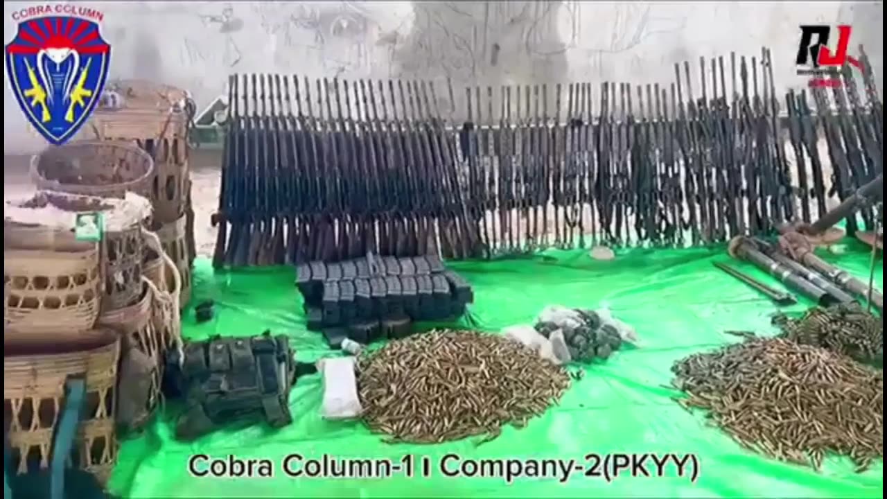 🪖📦 Myanmar War | Cobra Column Captures Myanmar Army Weapons at Ukrithla Camp | RCF
