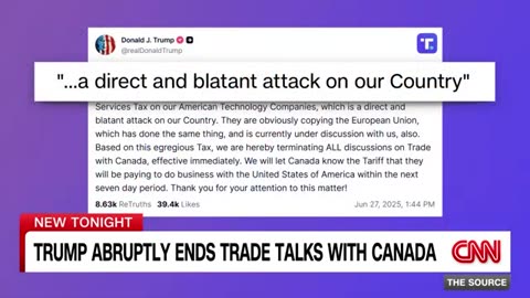 Trump: Canada's new tax is a 'blatant attack' on US/wionsnews