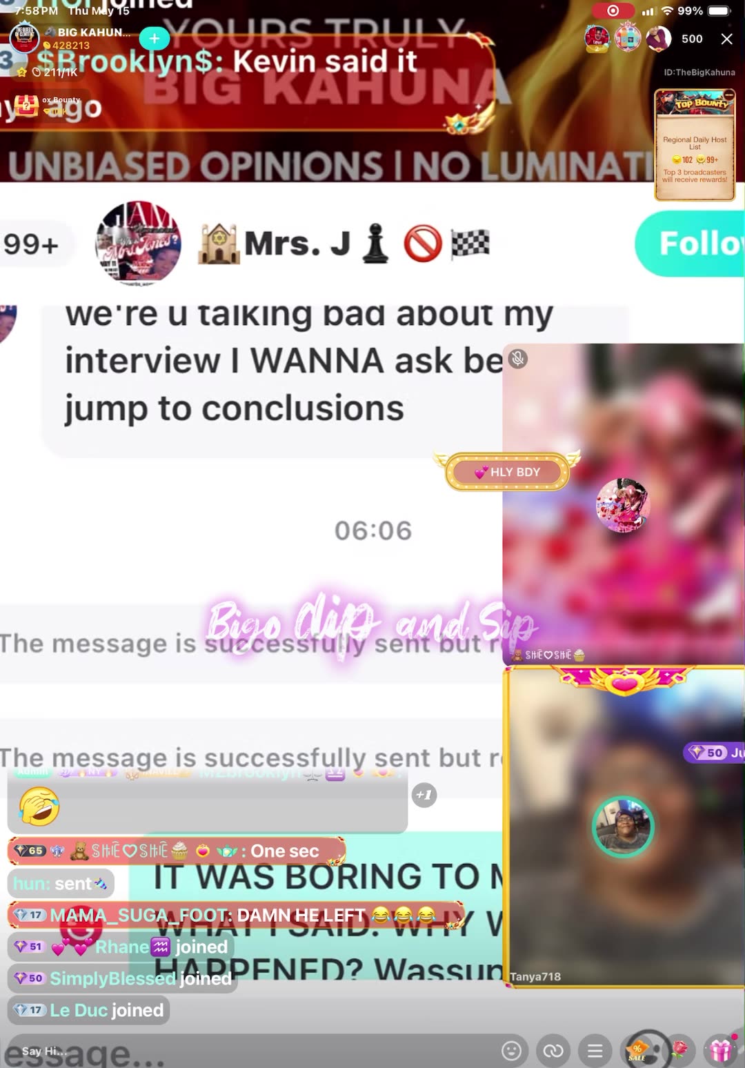 Big Kahuna goes off on the brother after he tries to defend his girlfriend 5/15/25 #bigoclipandsip