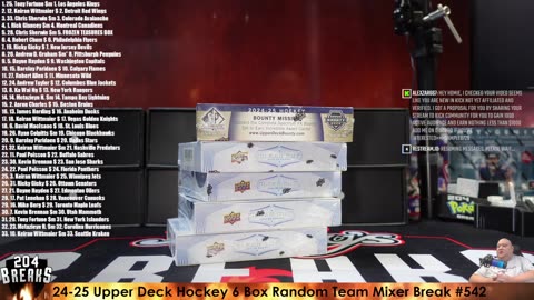**24-25 Upper Deck Hockey 6 Box Random Team Mixer Break #542** [Sept 11, 2025]