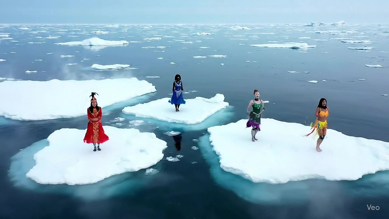 Androiden springen auf Eisscholle