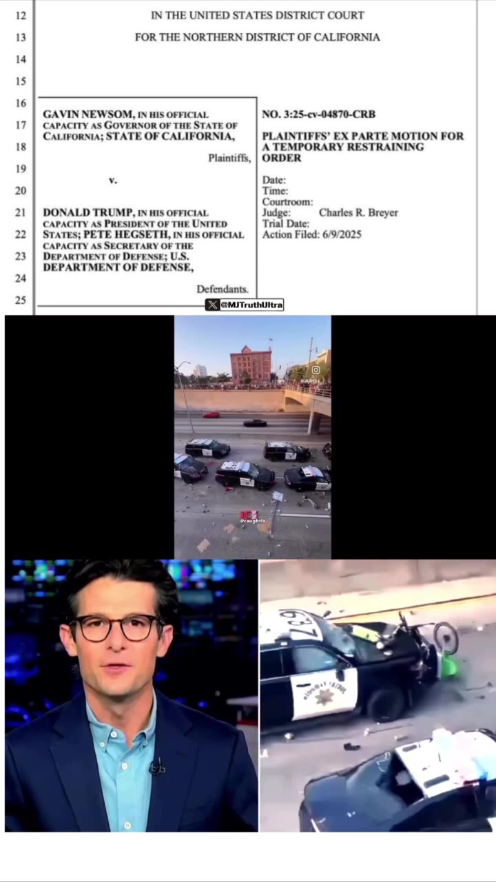 Gavin Newsom filed an Emergency Motion stop the Marines and Nat Guard from Protecting LA