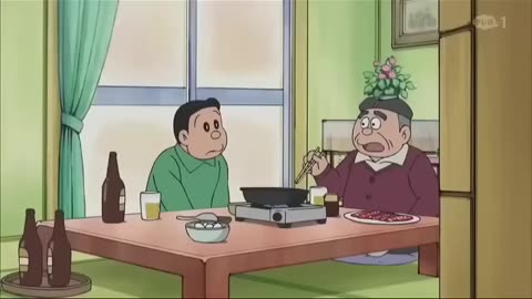 Animated Duo's Whimsical Chat Over Dinner in