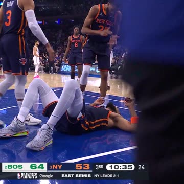 NBA - KAT gets the falling and-1 to go through contact 💪