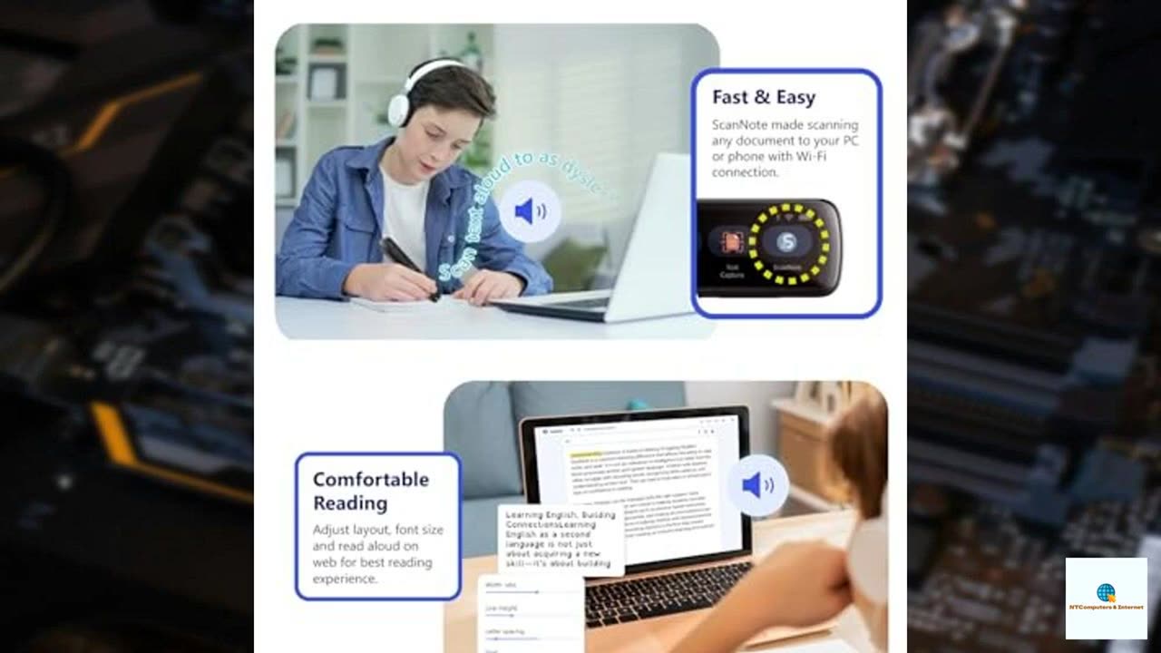 PenPower WorldPenScan Go | OCR Reading Pen | Text to Speech for Dyslexia| Pen Scanner for