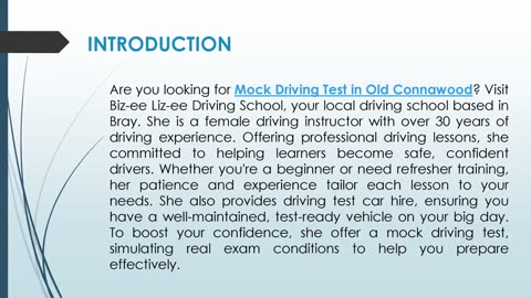 Are you looking for Mock Driving Test in Old Connawood?