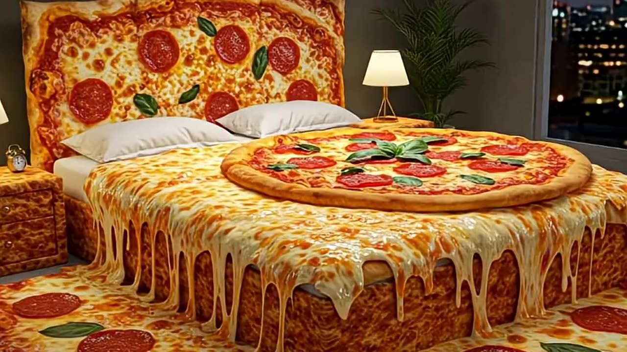 AI ASMR which bed would you pick?🌈🍕🥑🛌