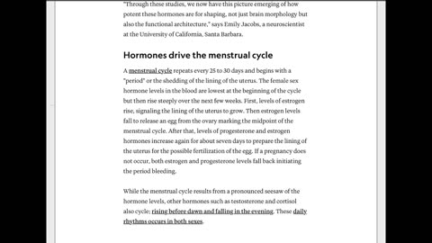 Website Read | The menstrual cycle can reshape your brain