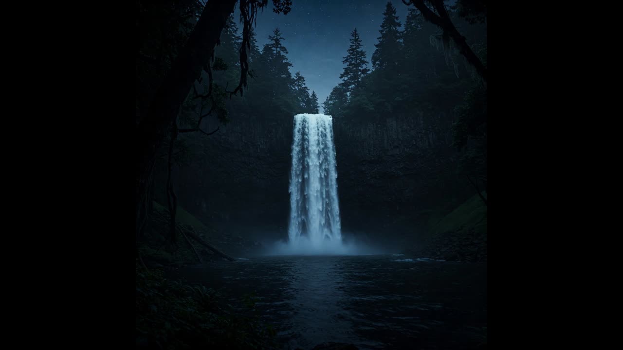 Forest Waterfall Ambient Nature Sounds And White Noise - 1 Hour