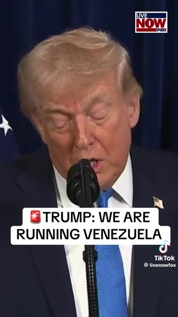President Trump says the United States will run Venezuela for the time being