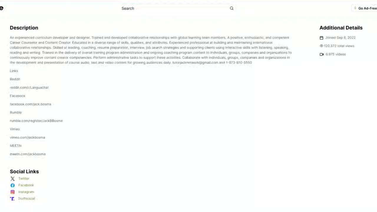 Is Your Rumble Channel About Section Content Completed?
