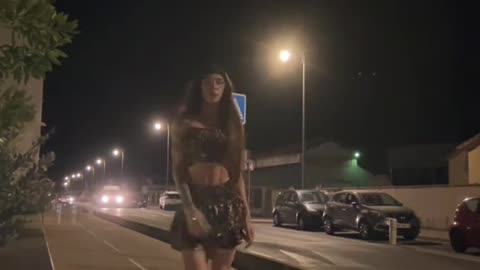 A french tgirl during the midnight