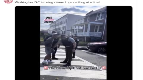 Unhinged Black Man Arrested by White & Black Cops --- Clean up of Washington, DC