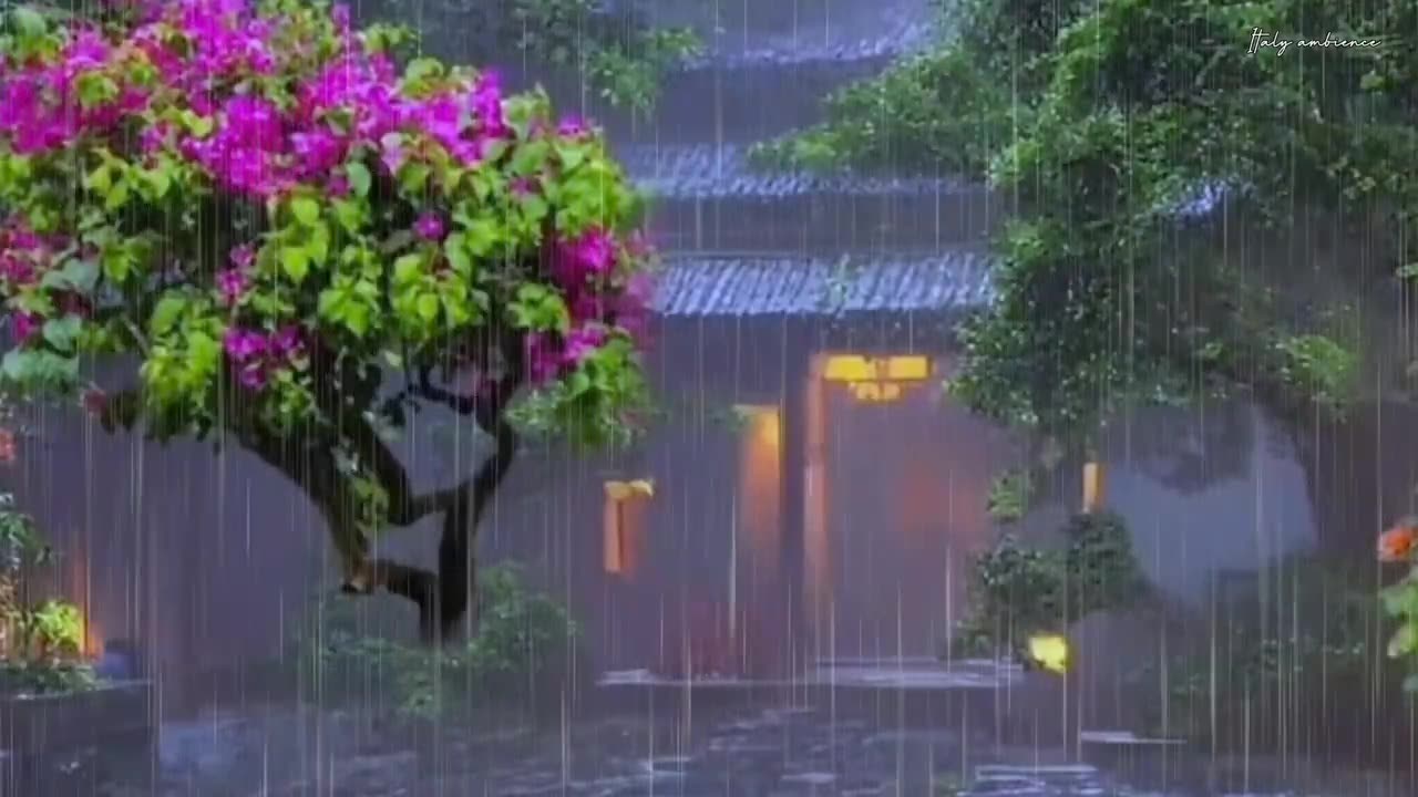 Heavy Rain with Thunder Sounds for Sleeping- 4K Nature Video/Deep Sleep Instantly/Study & Relaxation