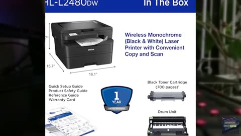 Brother HL-L2480DW Wireless Compact Mobile Monochrome Multi-Function Laser Print