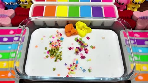 Rainbow Stitch Slime Mixing Nails, Clay & Glitter ASMR_part1