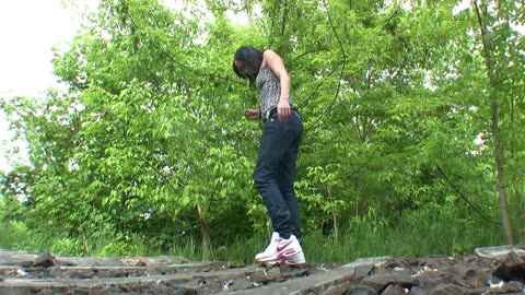 Walkover Snail Crush in Park with Sneakers