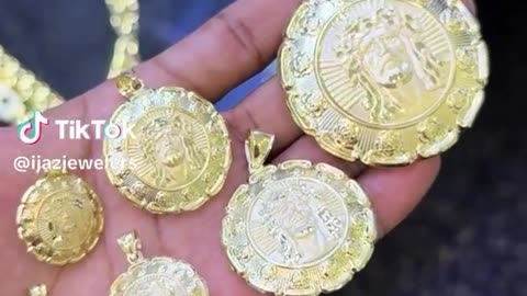 Real 10K Gold Double-Sided Pendants