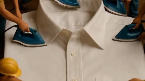 Tiny Workers cleaning duty white shirt