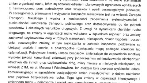 Urojenia Miejskiego Inżyniera Ruchu w oficjalnym piśmie w sprawie burdelu drogowego.